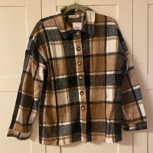Brown Flannel Shacket - Brand New With Tags!
